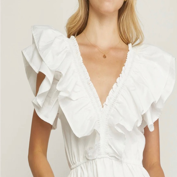 ZARA trending white, high fashion ruffled peplum top. Perfect for Summer❣️ - Picture 2 of 8